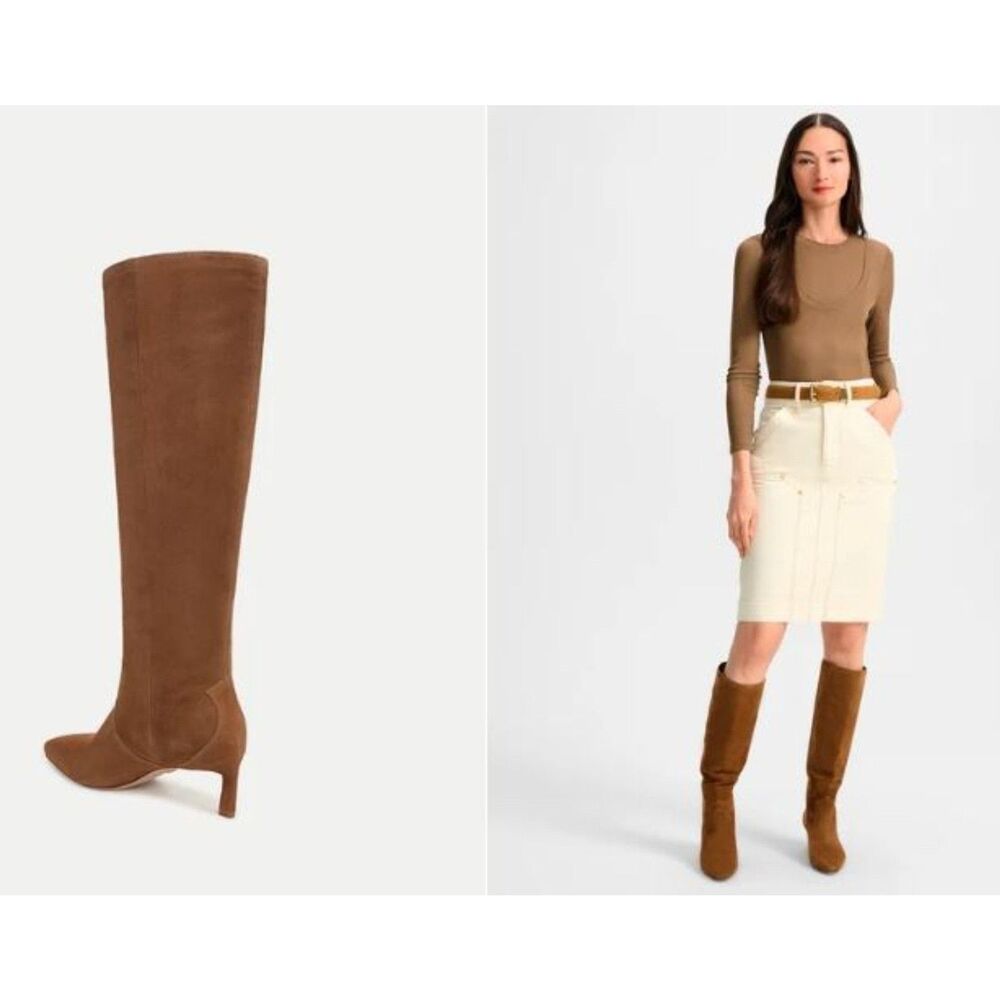 Veronica Beard Kinna Tall Boot Suede Knee-High Boot Hazelwood 7.5 NIB 798
